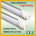 2014 bestselling leche blanco 1.2m t8 led tubo de luz
